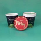 Kapaklı Gıda Güvenli 16oz Kağıt Dondurma Bardakları Çift Pe Kaplamalı Sızdırmaz - Dayanıklı