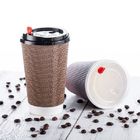 Sıcak İçecekler İçin Dalgalanma Tek Kullanımlık Bardaklar, Çevre Dostu Tek Kullanımlık Kahve Fincanları 12oz