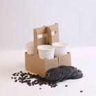 Tek kullanımlık Kahve Kupası Taşıyıcı Kraft Karton Kağıt Bardak Tutucu Taşıyıcıyı Götürün
