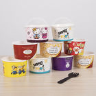 Restoranlar için Özel Logo Dondurma Kağıt Bardak FDA Dondurma Kağıt Kase