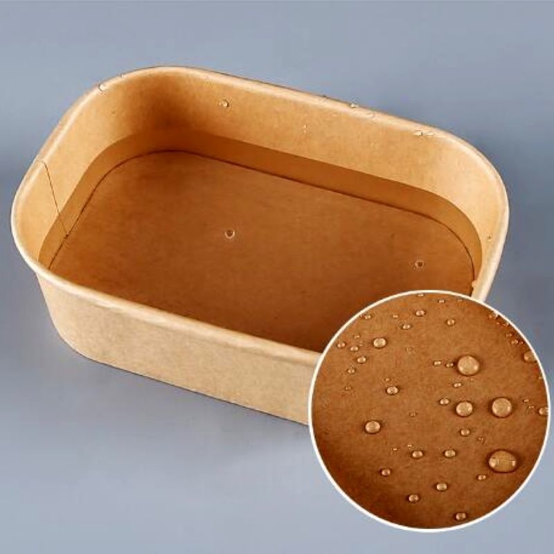 50pc Sızıntı Kanıtlı Dikdörtgen Kağıt Alışveriş Kutusu Ekoloji dostu 32 oz Kapasite (Kustomlaştırılmış Logo)