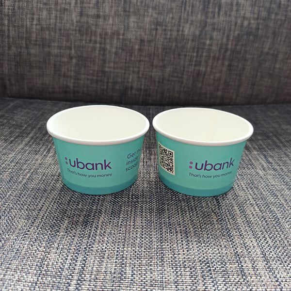 Gelato, Yoğurt ve Takeaway için özel basılı PP / Kağıt Dondurulmuş Tatlı Kapalı Tek kullanımlık Dondurma Kapalı Tek kullanımlık PP / Kağıt Dondurulmuş Tatlı Kapalı Dondurma Kapalı Dondurma Kapları
