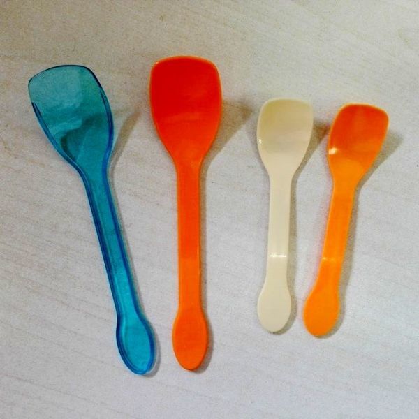Uzun Saplı Plastik Dondurma Kaşık, Mini Dondurma Servis Kaşığı Gıda Sınıfı Malzeme