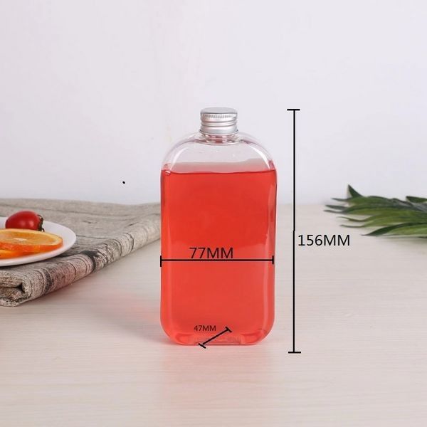 Gıda Sınıfı Süt Çay Plastik İçecek Şişeleri 500ml Bpa Ücretsiz Dekoratif Tasarım