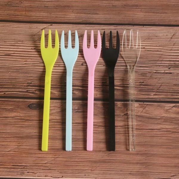 Dondurma Kaşığı Çatal Bıçak Plastik Dondurma Renkler Kaşık Sarı Siyah