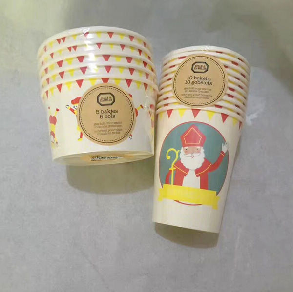 Yüksek teknoloji ile 8 Renge Kadar Tam Hacimli 180-700 ml dondurma kağıt bardağı